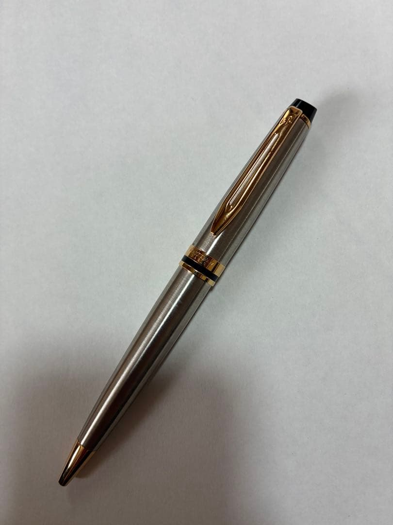 WATERMAN Metropolitan ballpoint pen with silver body and gold clip in original box