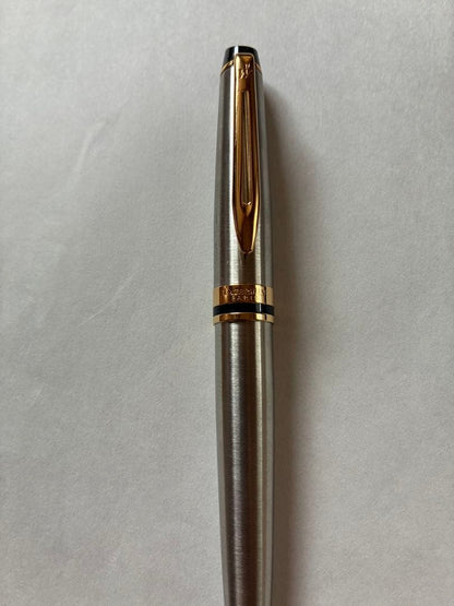 WATERMAN Metropolitan ballpoint pen with silver body and gold clip in original box