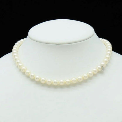 Mikimoto pearl necklace with 7.0-7.5mm pearls on a white gold K14WG chain, 38 cm length
