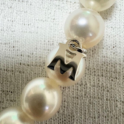 Mikimoto pearl necklace with 7.0-7.5mm pearls on a white gold K14WG chain, 38 cm length
