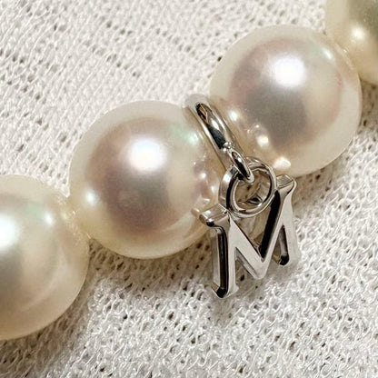 Mikimoto pearl necklace with 7.0-7.5mm pearls on a white gold K14WG chain, 38 cm length