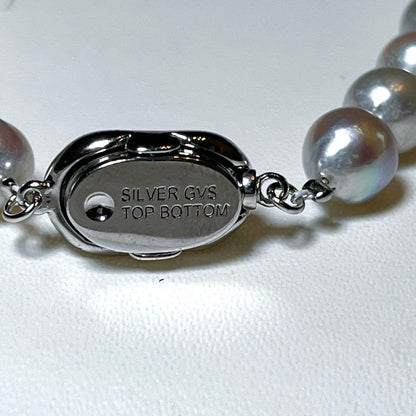 Natural Color Akoya Pearl Necklace M831 with 42cm length displayed on white background