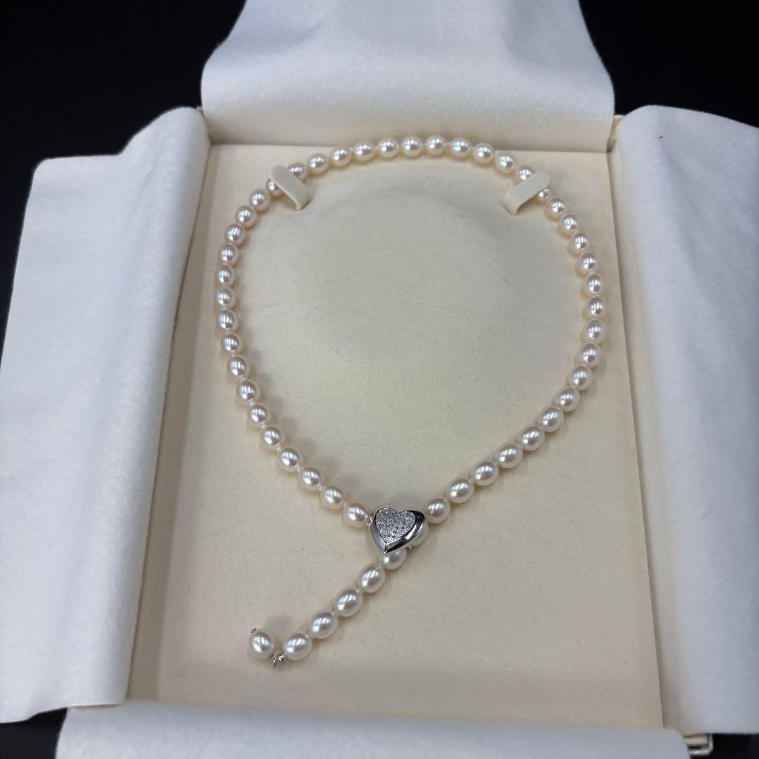 CACHER Akoya Pearl Necklace featuring 7.2-7.5mm pearls on a 47cm elegant strand