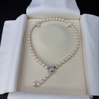 CACHER Akoya Pearl Necklace featuring 7.2-7.5mm pearls on a 47cm elegant strand