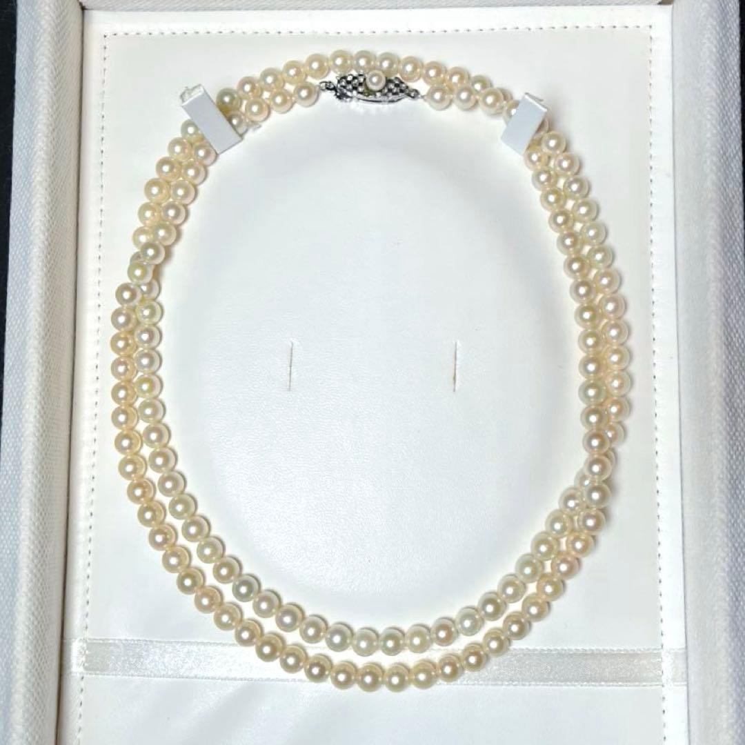 Akoya pearls ultra long necklace 84cm with 5.5-6.3mm round white pearls on silver chain