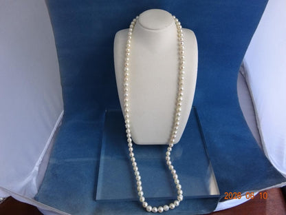 Akoya pearl necklace with 8-8.5 mm baroque pearls and silver clasp, 83 cm (32.7 in) long