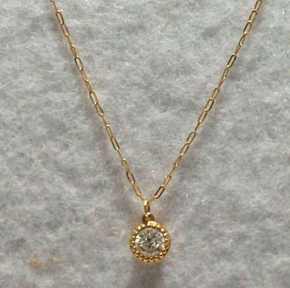 Agete necklace with a 0.15ct diamond pendant set in polished K18 gold chain