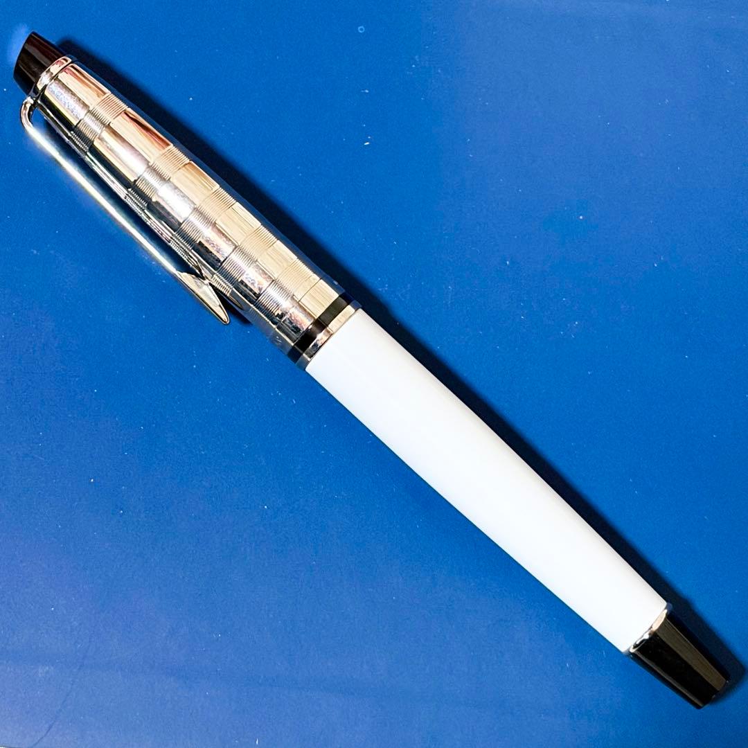Waterman Expert DX White CT fountain pen with fine nib, storage case, converter, cartridges, and original box