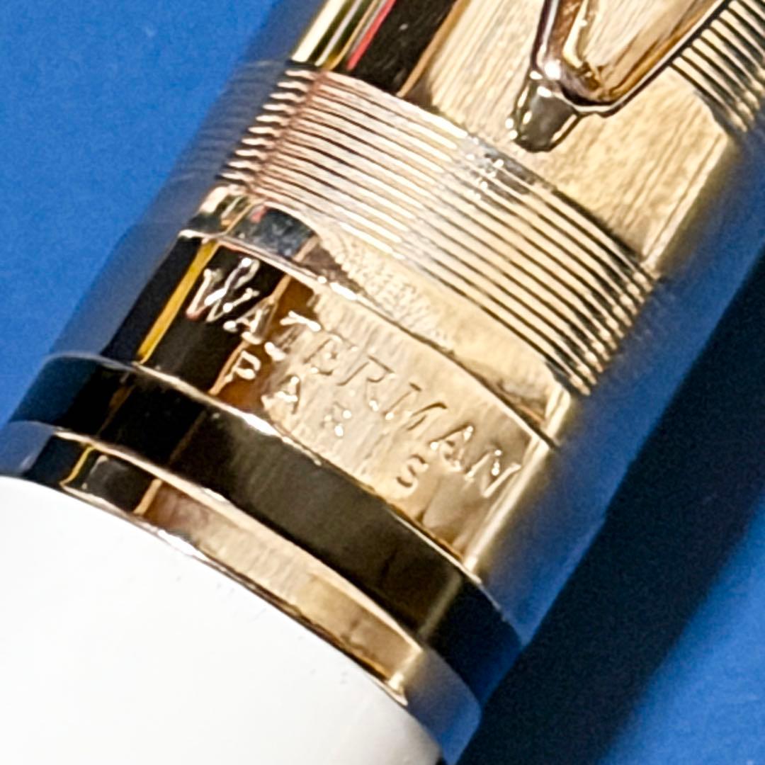 Waterman Expert DX White CT fountain pen with fine nib, storage case, converter, cartridges, and original box