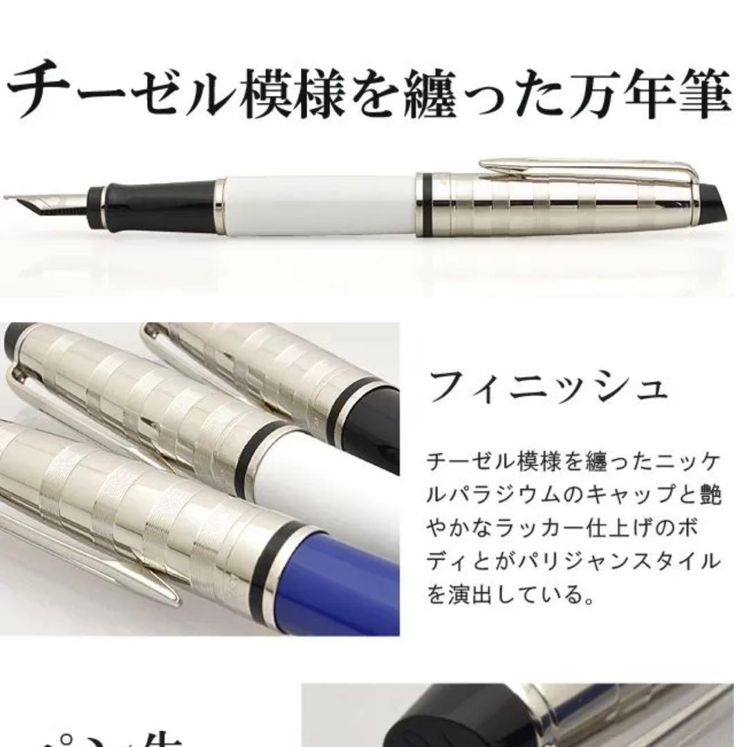 Waterman Expert DX White CT fountain pen with fine nib, storage case, converter, cartridges, and original box