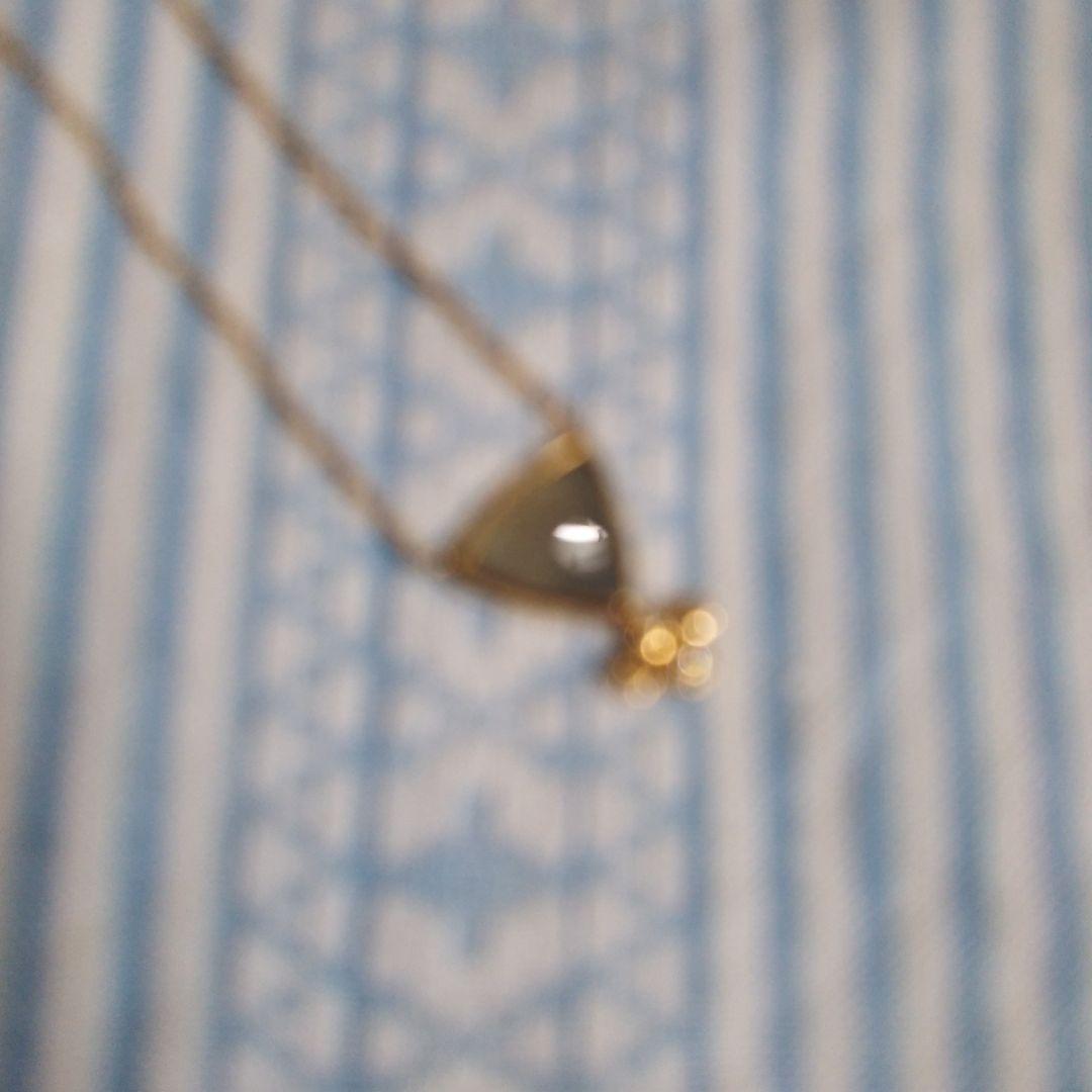 Agat necklace with labradorite and diamond pendant on 40.5 cm K18YG gold chain with extender