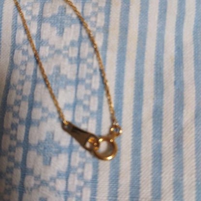 Agat necklace with labradorite and diamond pendant on 40.5 cm K18YG gold chain with extender