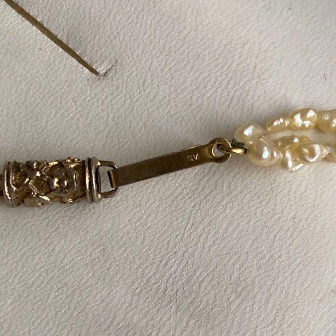 3-strand pearl necklace with Akoya and Keshijima pearls approximately 42 cm long