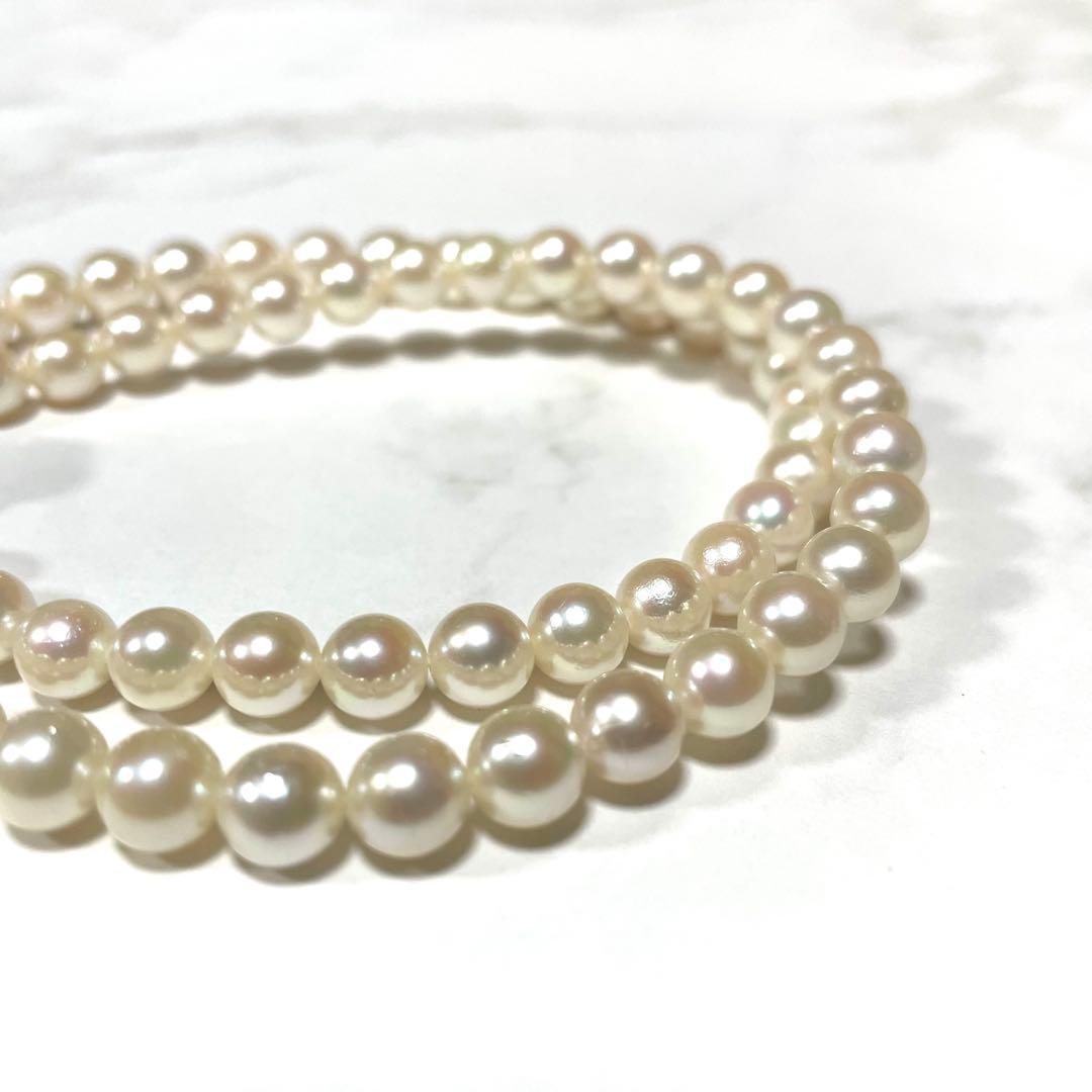 Natural white Akoya pearl necklace with 6 to 6.5mm pearls, approximately 42cm long