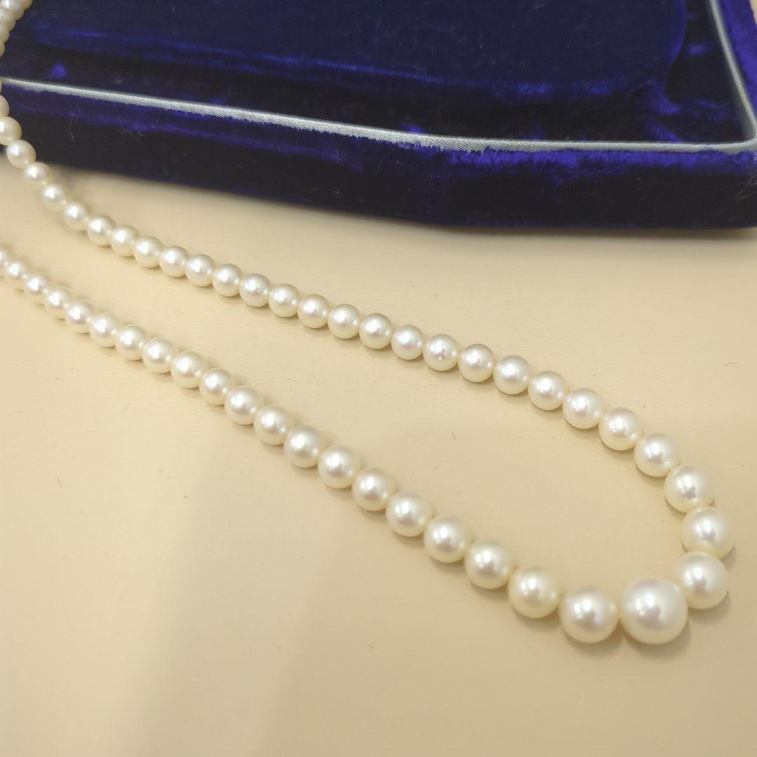 Old Mikimoto genuine pearl necklace with 7mm pearls measuring 38 cm in length