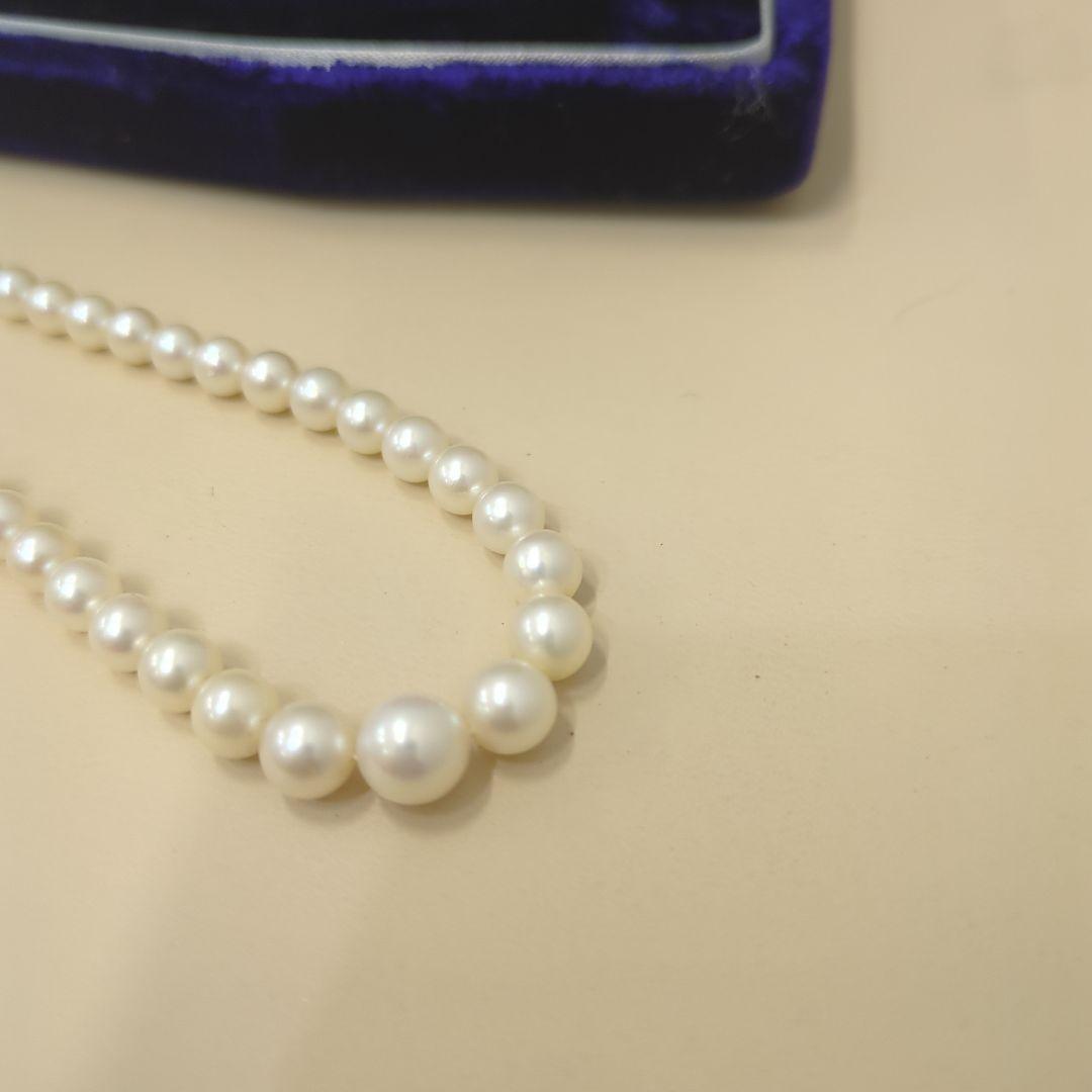 Old Mikimoto genuine pearl necklace with 7mm pearls measuring 38 cm in length