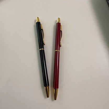 PILOT Cavalier ballpoint pen 2-piece set with slim black and bordeaux pens and gold clips