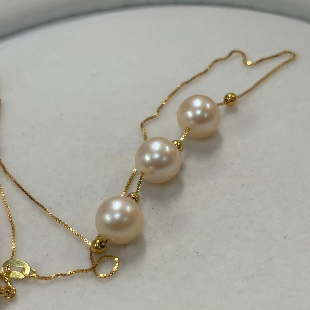 Ise-Shima Ago Bay Akoya pearl necklace featuring 9-9.2mm pearls on a 42cm sterling silver chain with K18 finish