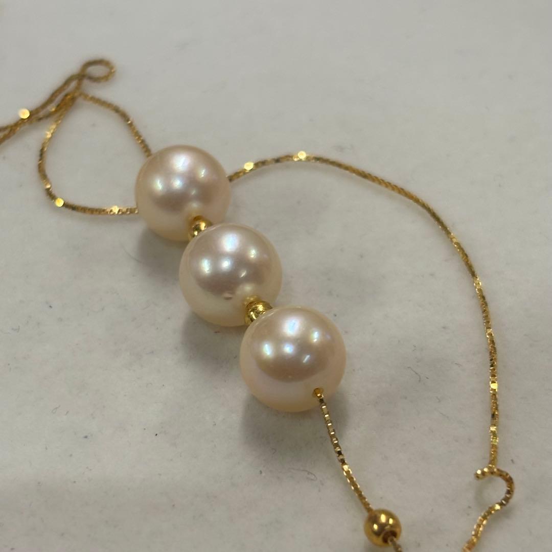 Ise-Shima Ago Bay Akoya pearl necklace featuring 9-9.2mm pearls on a 42cm sterling silver chain with K18 finish