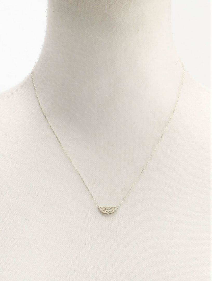 Agete champagne white gold necklace with 40cm length and small motif in K10 gold