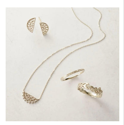Agete champagne white gold necklace with 40cm length and small motif in K10 gold