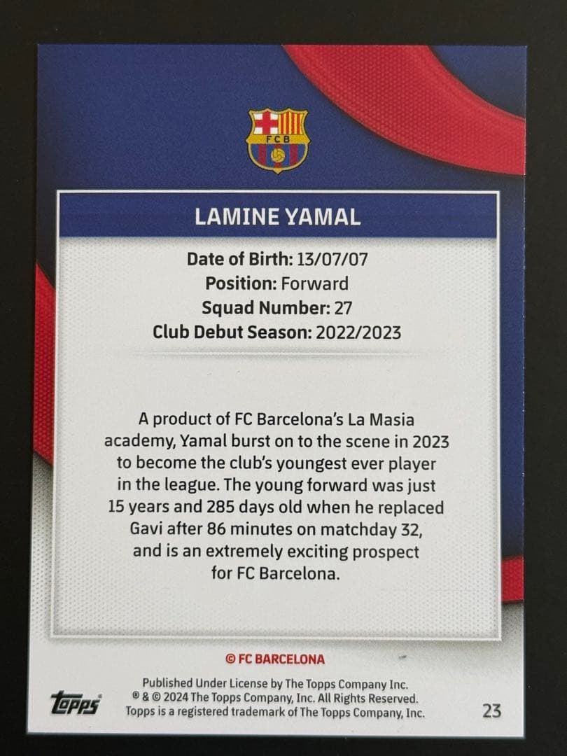 Yamal Lamine Rookie Card — Japanese