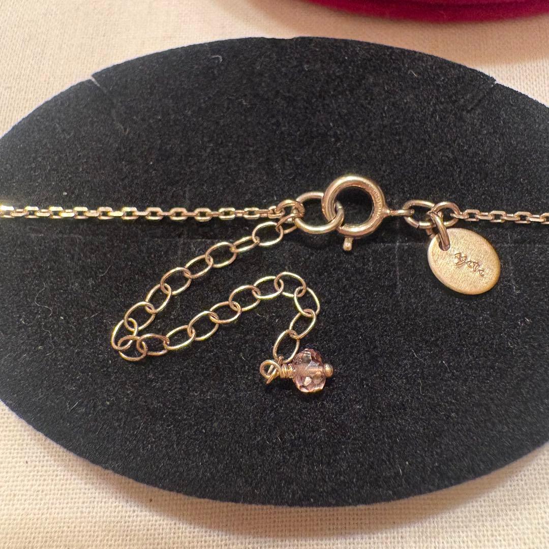 Agete necklace silver with gold plating featuring lapis lazuli, amethyst, and pink tourmaline stones on 50 cm chain