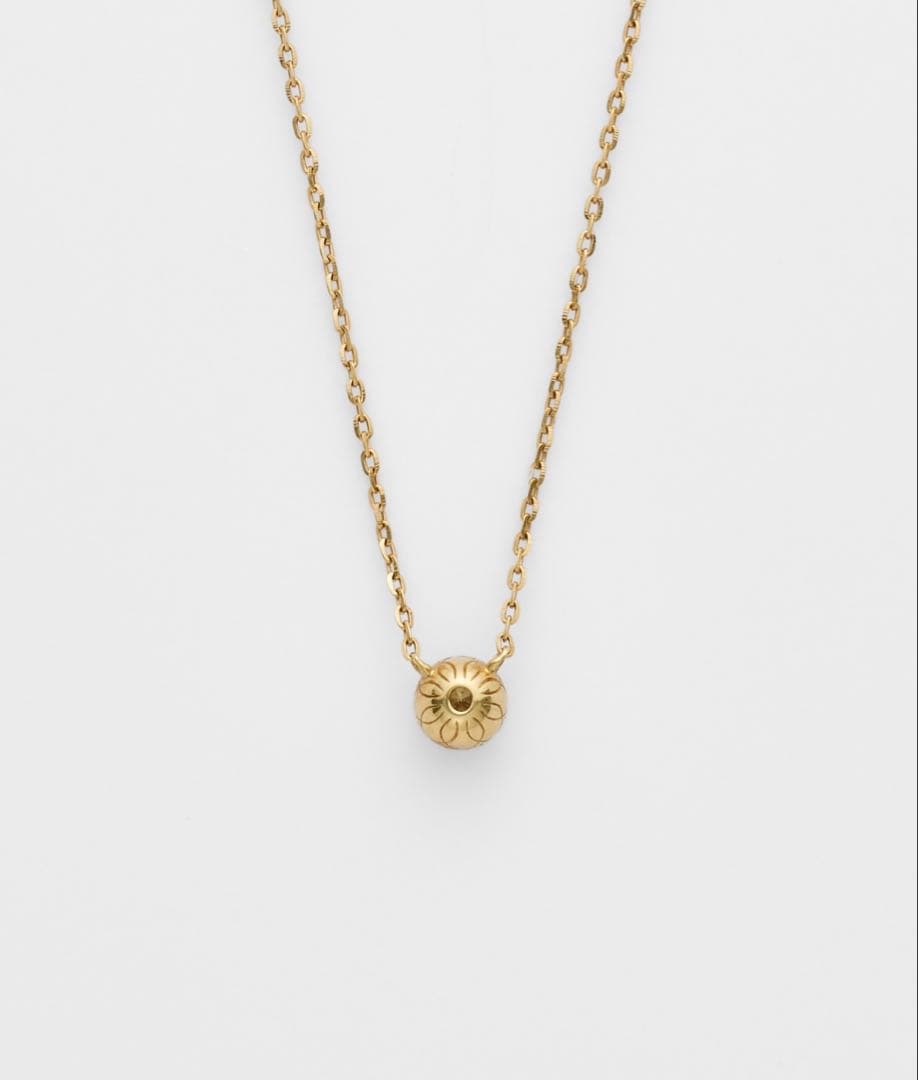 agete K18 gold necklace with 0.2ct diamond and adjustable length 40 to 45.5 mm