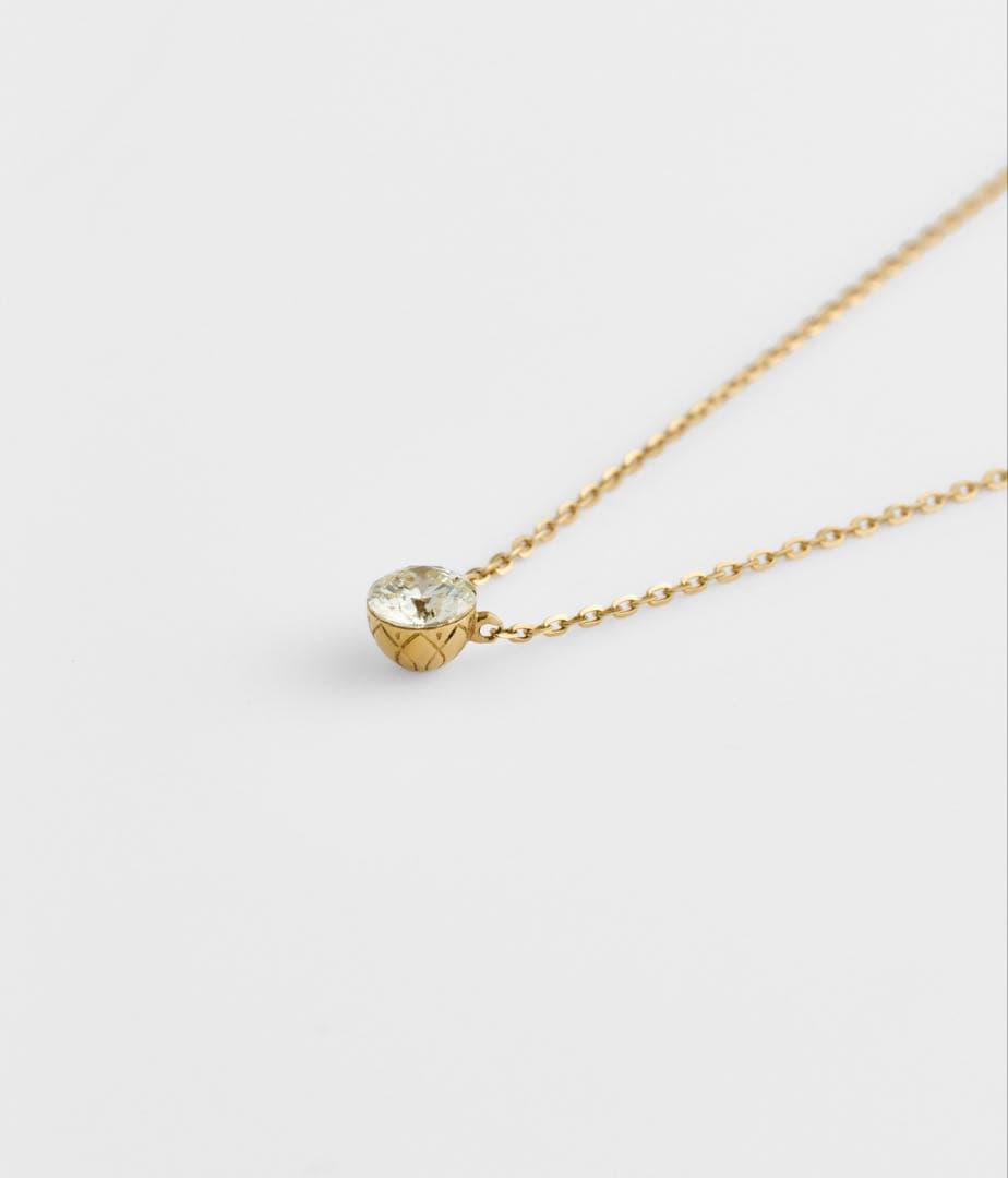 agete K18 gold necklace with 0.2ct diamond and adjustable length 40 to 45.5 mm