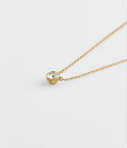 agete K18 gold necklace with 0.2ct diamond and adjustable length 40 to 45.5 mm