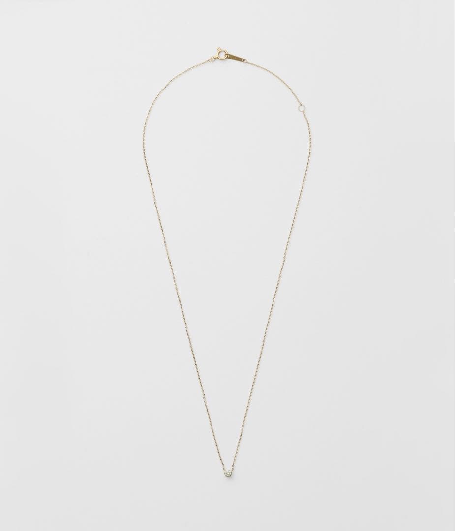 agete K18 gold necklace with 0.2ct diamond and adjustable length 40 to 45.5 mm