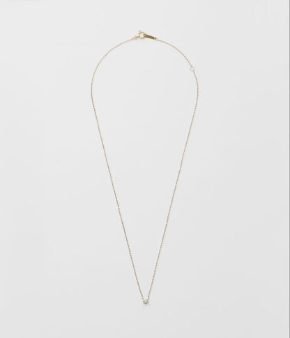 agete K18 gold necklace with 0.2ct diamond and adjustable length 40 to 45.5 mm