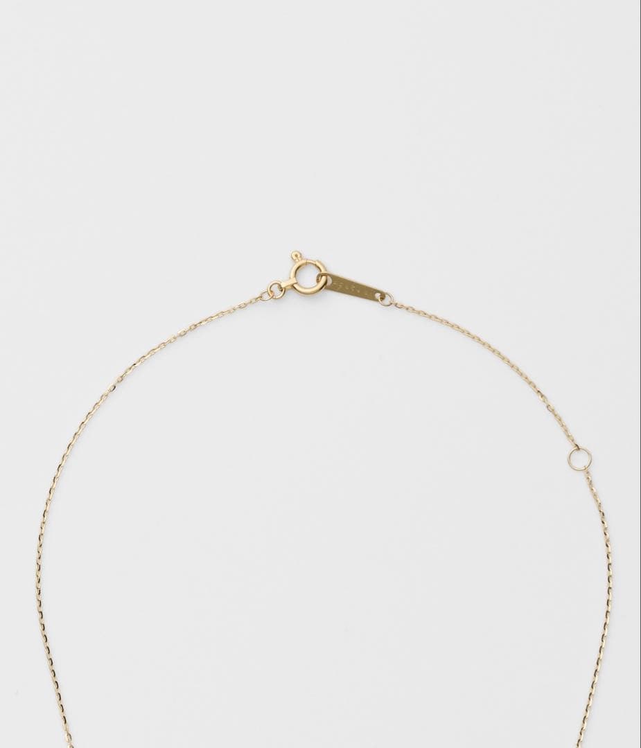 agete K18 gold necklace with 0.2ct diamond and adjustable length 40 to 45.5 mm