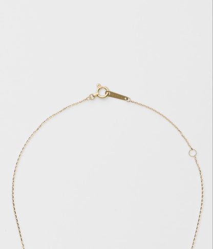 agete K18 gold necklace with 0.2ct diamond and adjustable length 40 to 45.5 mm