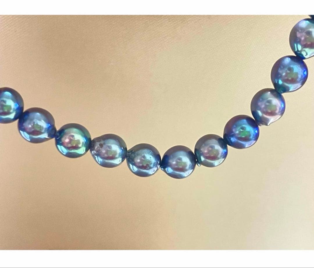 Simple modern black pearl pendant and necklace set with 6 mm pearl and 42 cm chain
