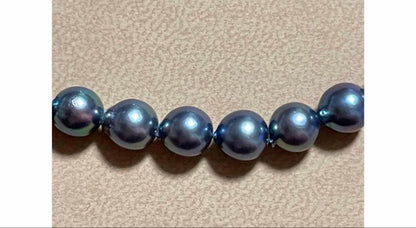 Simple modern black pearl pendant and necklace set with 6 mm pearl and 42 cm chain