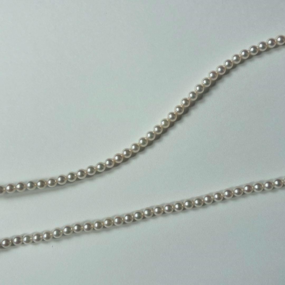 MIKIMOTO Baby Pearl Necklace with 4.0-4.4mm Akoya pearls, 43cm length, K18 yellow gold clasp and diamond pendant
