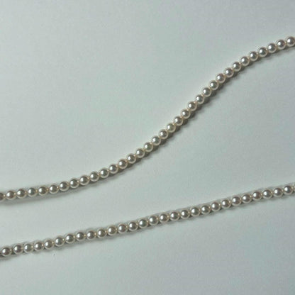 MIKIMOTO Baby Pearl Necklace with 4.0-4.4mm Akoya pearls, 43cm length, K18 yellow gold clasp and diamond pendant