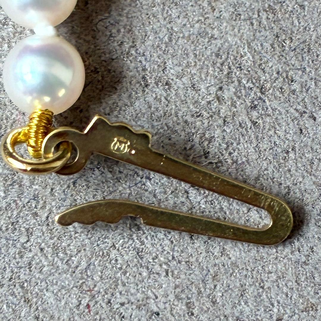 MIKIMOTO Baby Pearl Necklace with 4.0-4.4mm Akoya pearls, 43cm length, K18 yellow gold clasp and diamond pendant