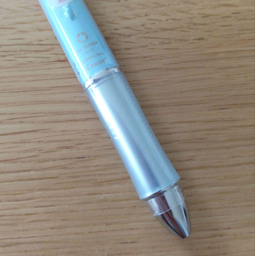 Pilot Dr. Grip 4+1 multi-function pen in gradient soft blue with black red blue green ink and 0.3mm pencil tip