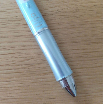 Pilot Dr. Grip 4+1 multi-function pen in gradient soft blue with black red blue green ink and 0.3mm pencil tip