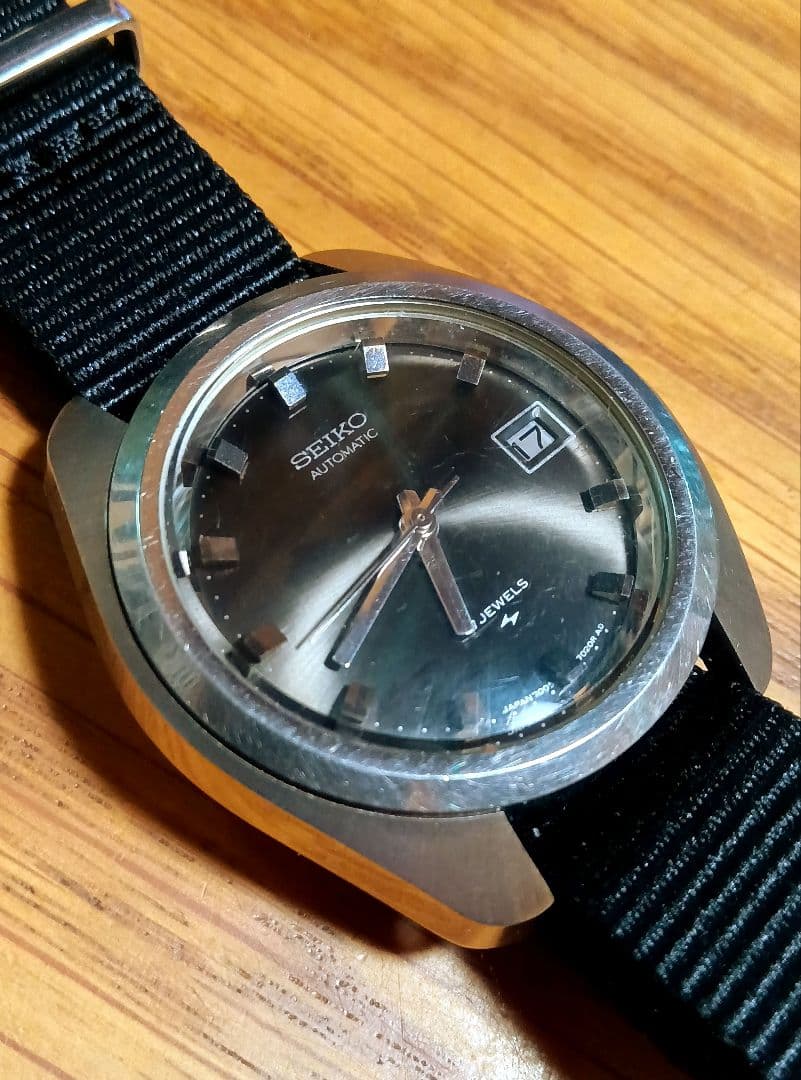 SEIKO Black Mirai Dial Date 17Jewel AT Automatic Men's Watch — Japanese