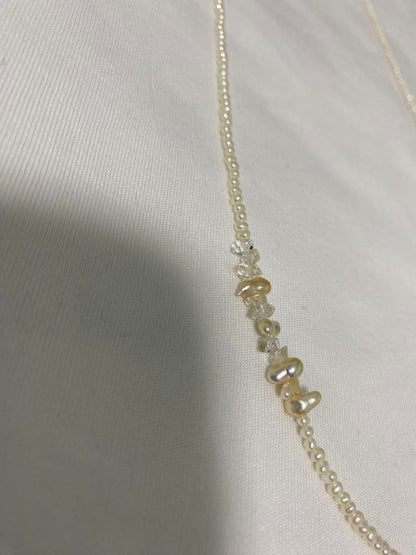 Freshwater Pearl Hackima Diamond Akoya Pearl Necklace approximately 83 cm long displayed on a white background