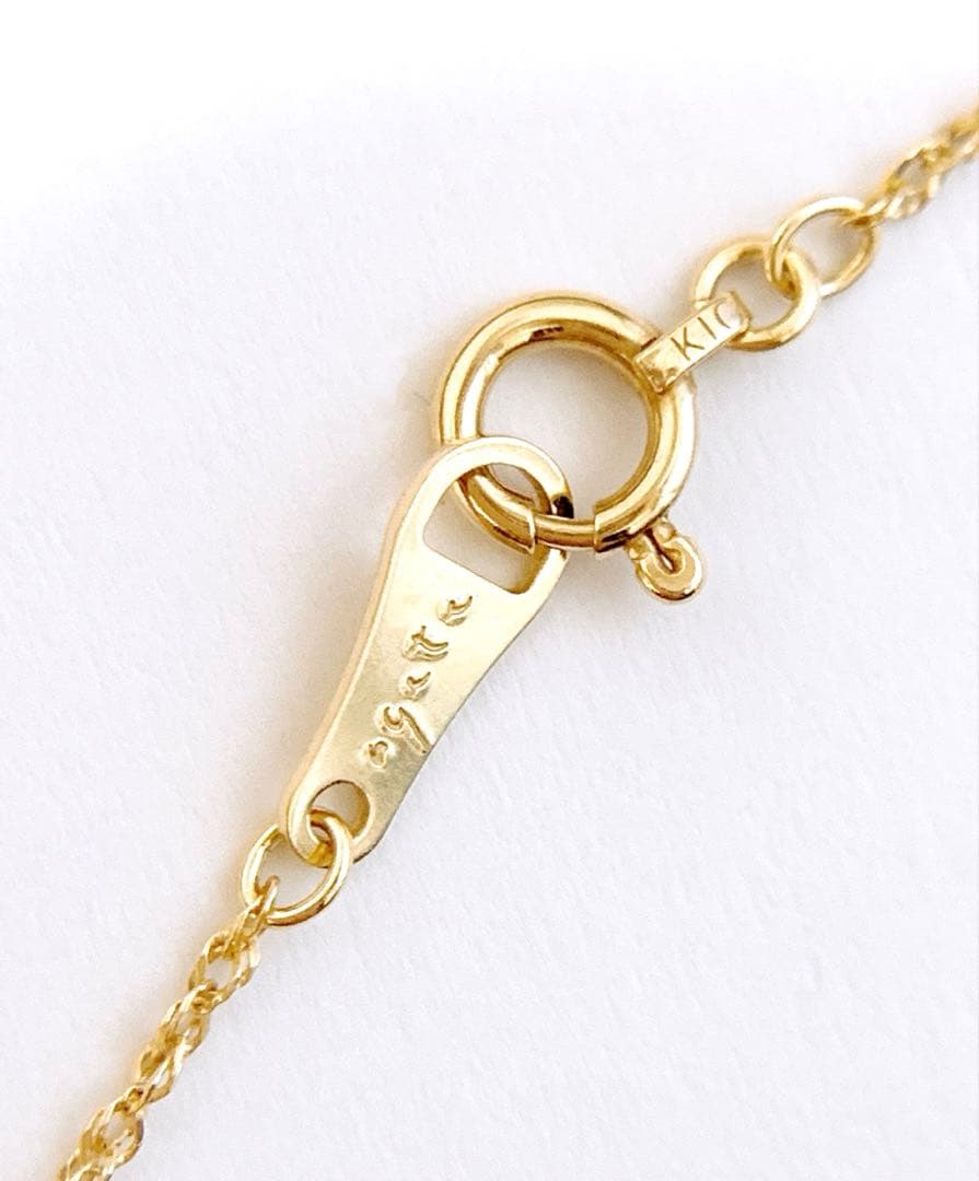 Agot K10YG Akoya Keshi pearl long necklace with 65cm length and delicate yellow gold chain