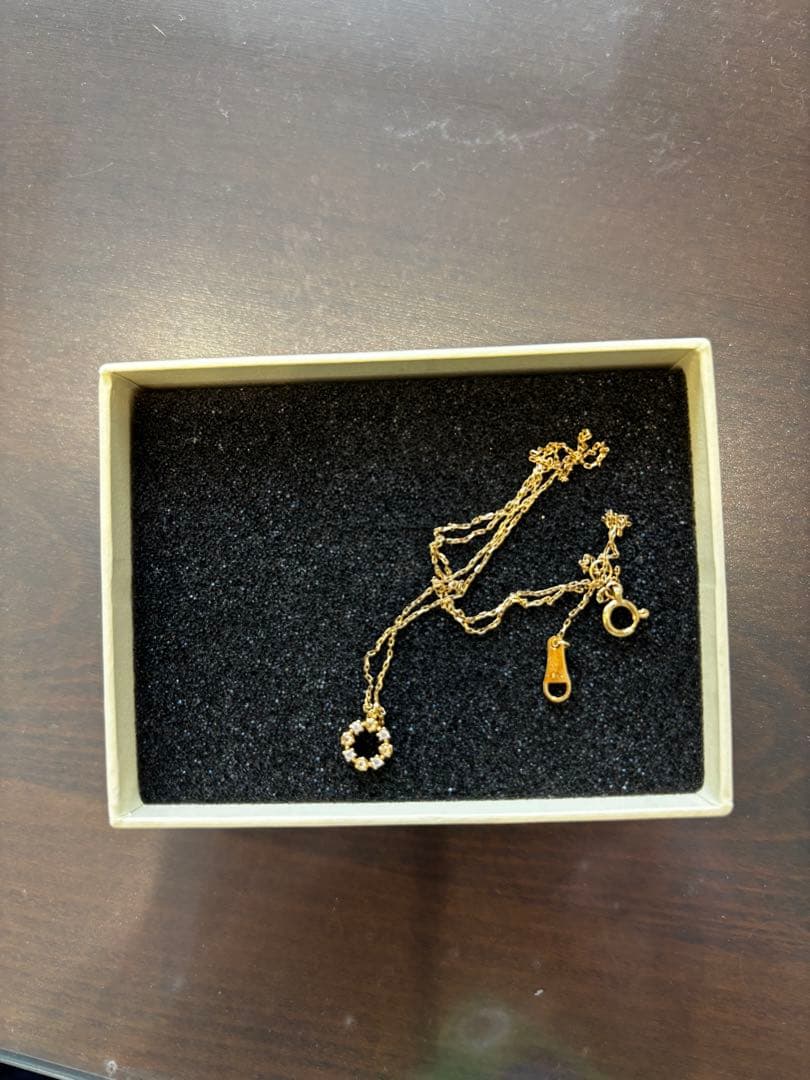 Agaat Diamond Necklace made of 18K gold with diamond accents, purchased in 2014, displayed on neutral background