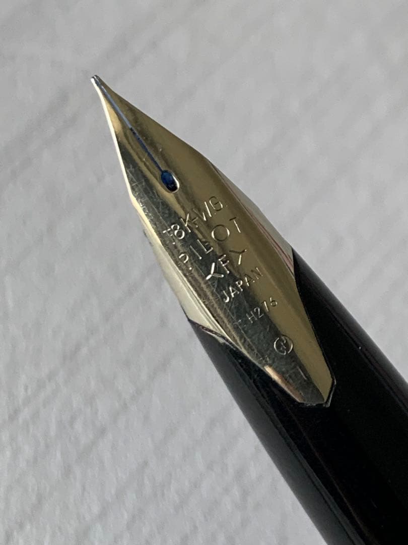 PILOT Custom Etching fountain pen with 18K nib and converter, shown in used condition with slight storage marks