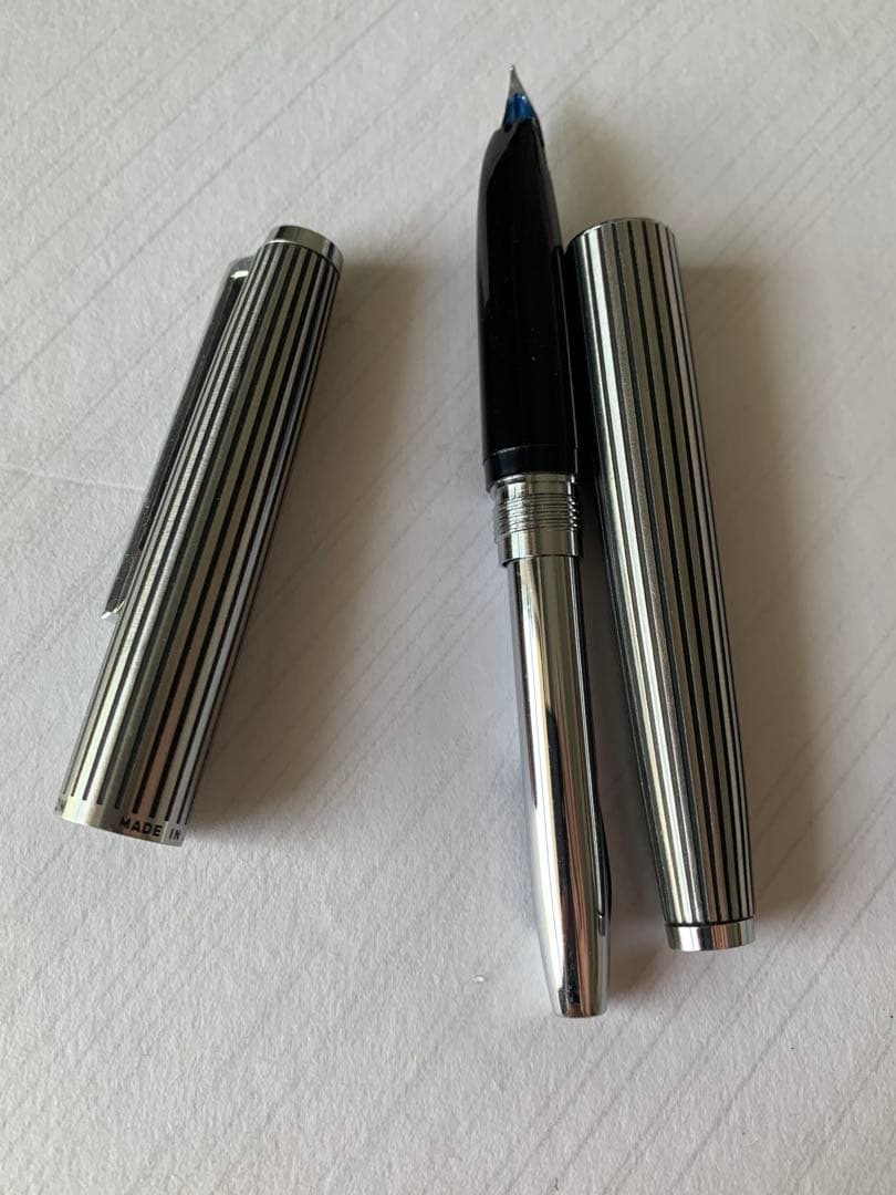 PILOT Custom Etching fountain pen with 18K nib and converter, shown in used condition with slight storage marks