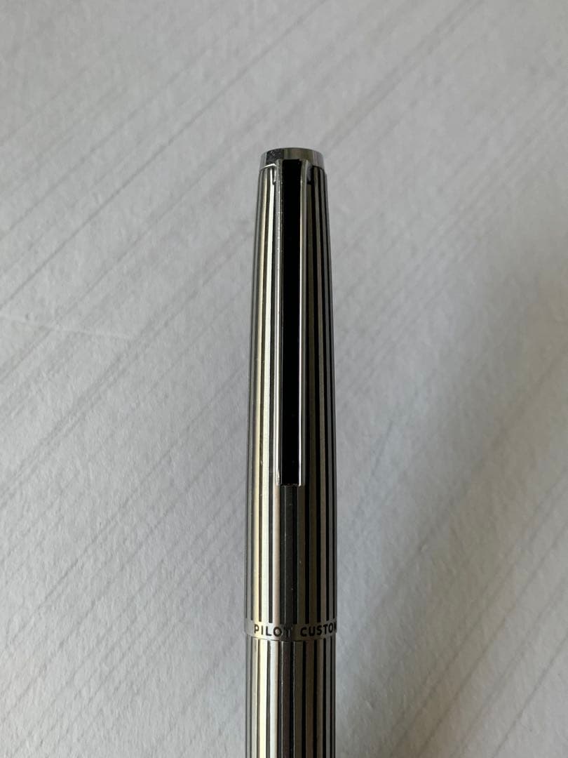 PILOT Custom Etching fountain pen with 18K nib and converter, shown in used condition with slight storage marks