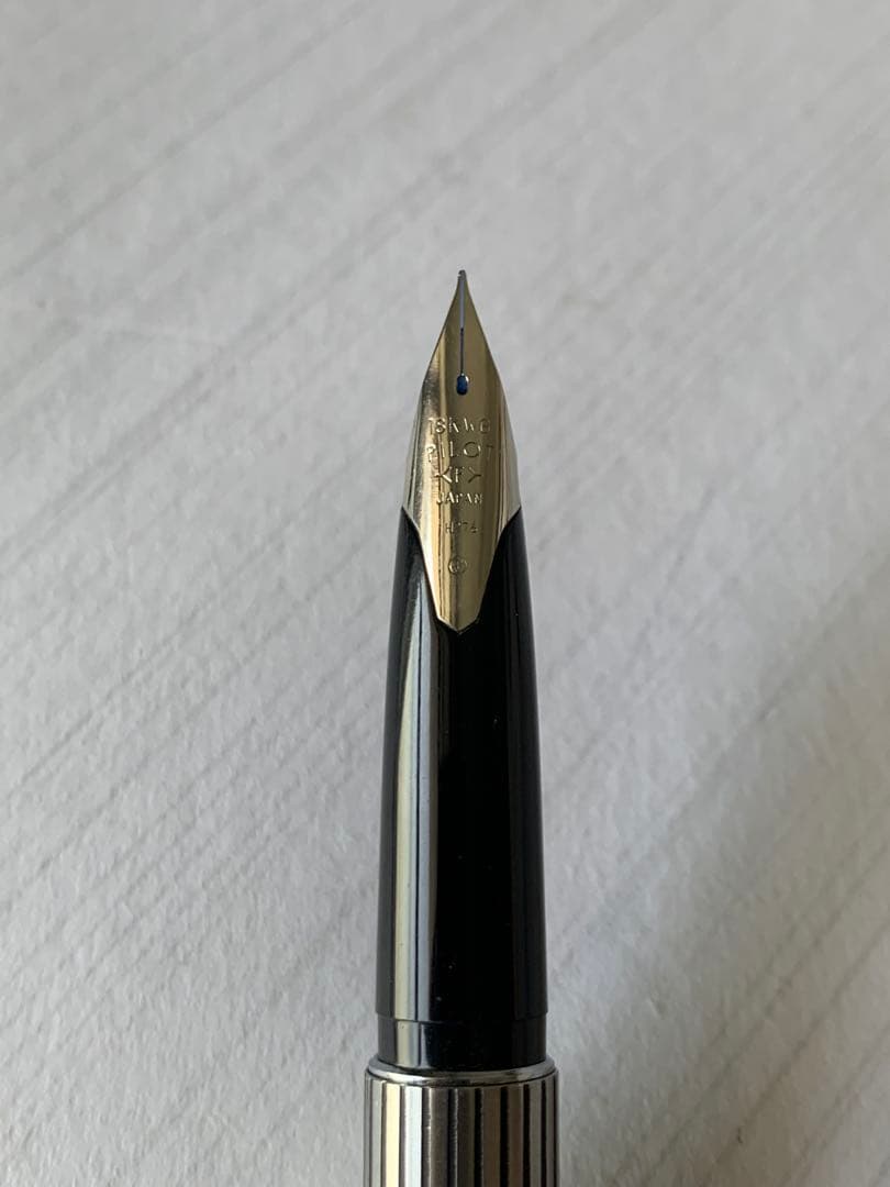 PILOT Custom Etching fountain pen with 18K nib and converter, shown in used condition with slight storage marks