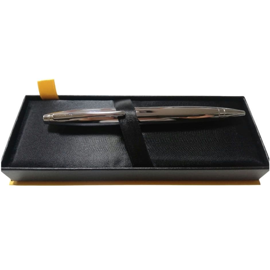 Cross Kuro Cross Kurei NAT0112-1 pure chrome silver ballpoint pen with box, size 138 x 13 x 13 mm